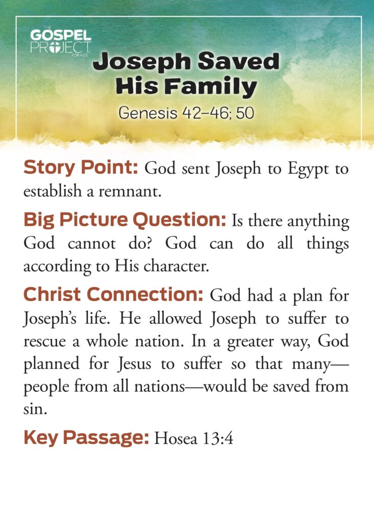 Joseph Saved His Family Family Devotional