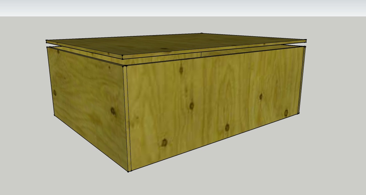Step two: attaching the top panel to the plywood rolling storage cart frame