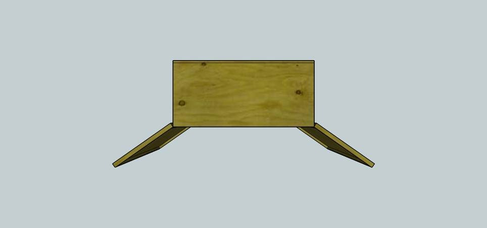 Top view of the plywood rolling storage cart with both doors opened wide